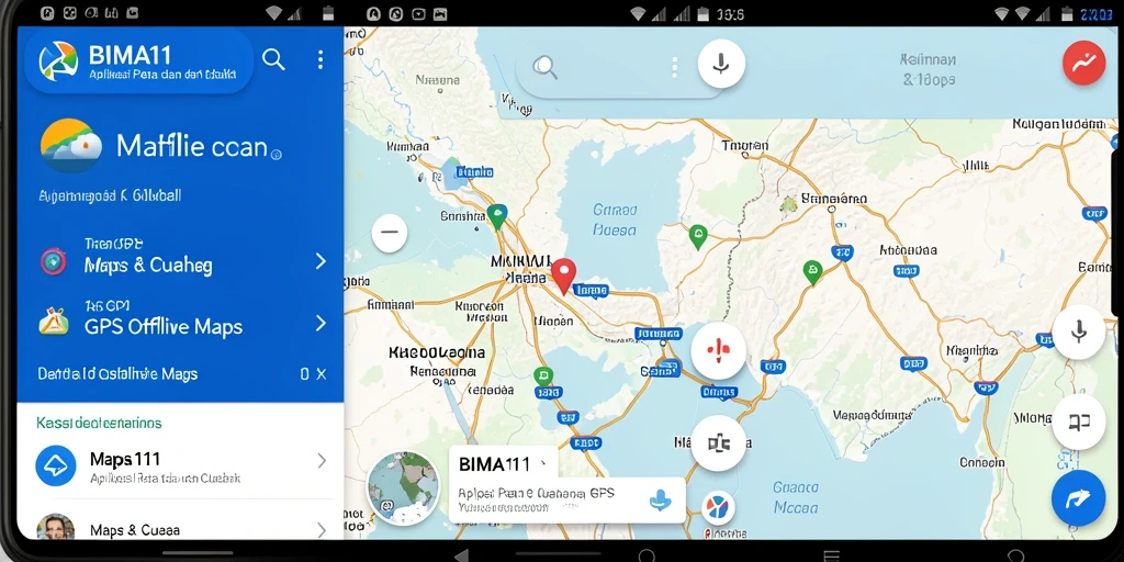 Antarmuka BIMA11 menampilkan peta detail dan informasi cuaca terkini.