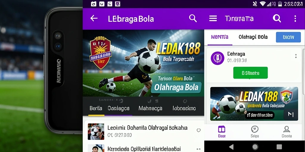 Antarmuka aplikasi LEDAK188 menampilkan berita sepak bola terbaru dengan jelas.