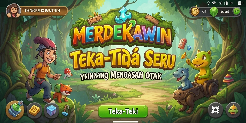Screenshot dari antarmuka permainan MERDEKAWIN yang penuh warna.