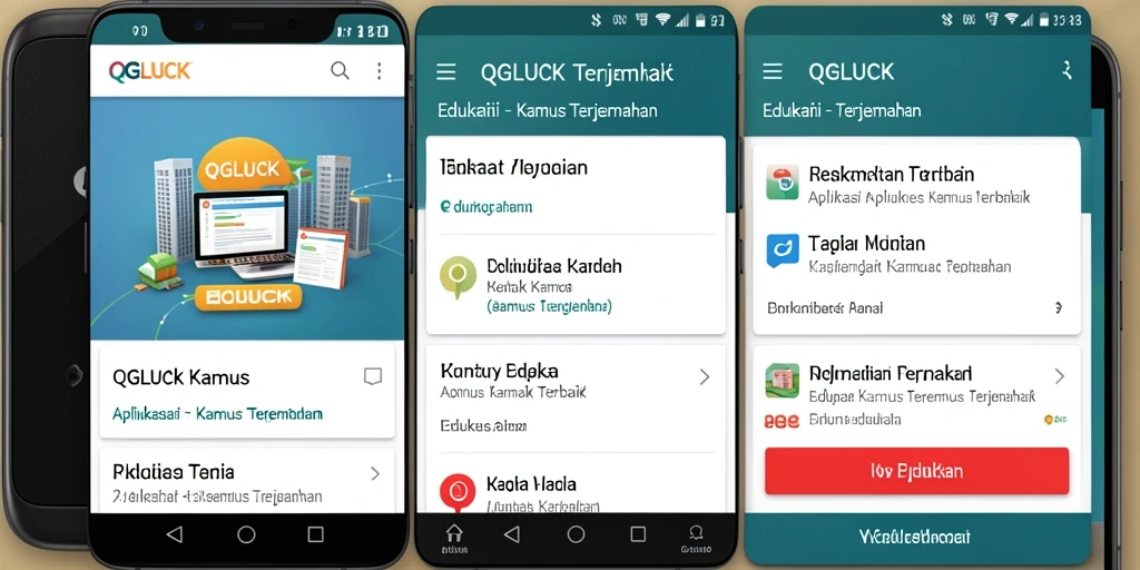 Tampilan antarmuka QGLUCK yang informatif dan menarik.