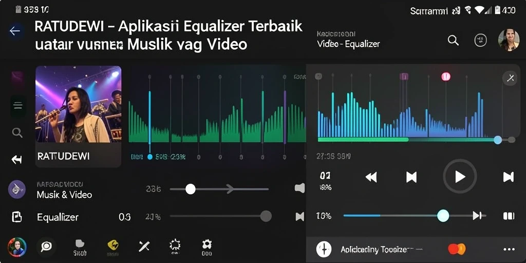 Antarmuka aplikasi Equalizer RATUDEWI yang menarik dan fungsional.