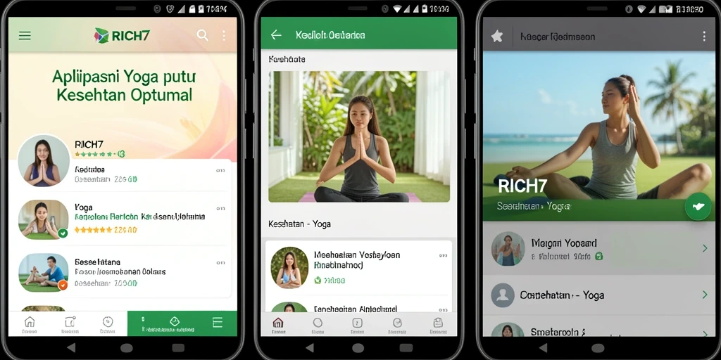 Tampilan antarmuka aplikasiyang mudah digunakan untuk latihan Yoga.