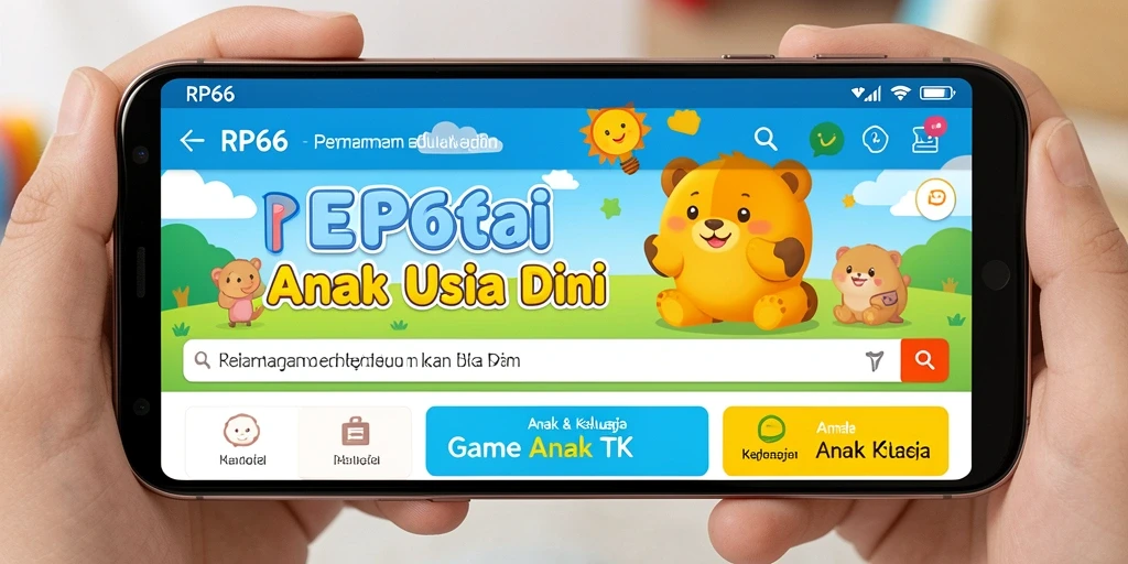 Antarmuka menarik dan penuh warna dari aplikasi Game Anak TK RP66.