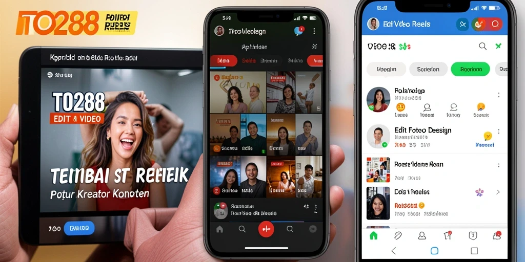 Tampilan antarmuka TO288 dengan fitur Edit Video Reels yang menarik.