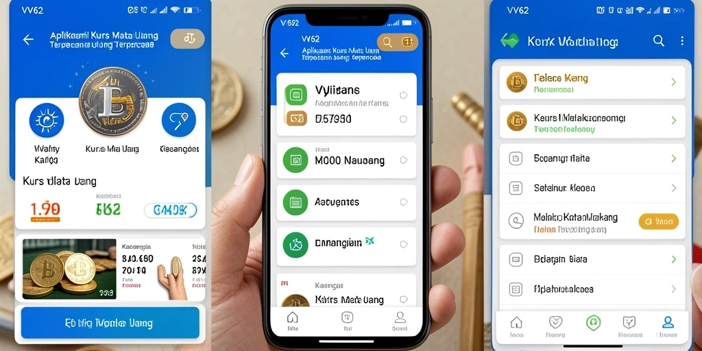 Antarmuka pengguna aplikasi Kurs Mata Uang VV62 yang informatif dan sederhana.