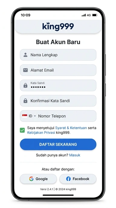Buat Akun Baru king999 untuk Pengguna Android
